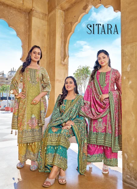 Sitara By Banwery Jam Satin Printed Salwar Kameez 